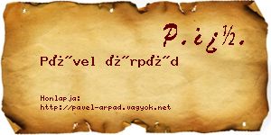 Pável Árpád névjegykártya